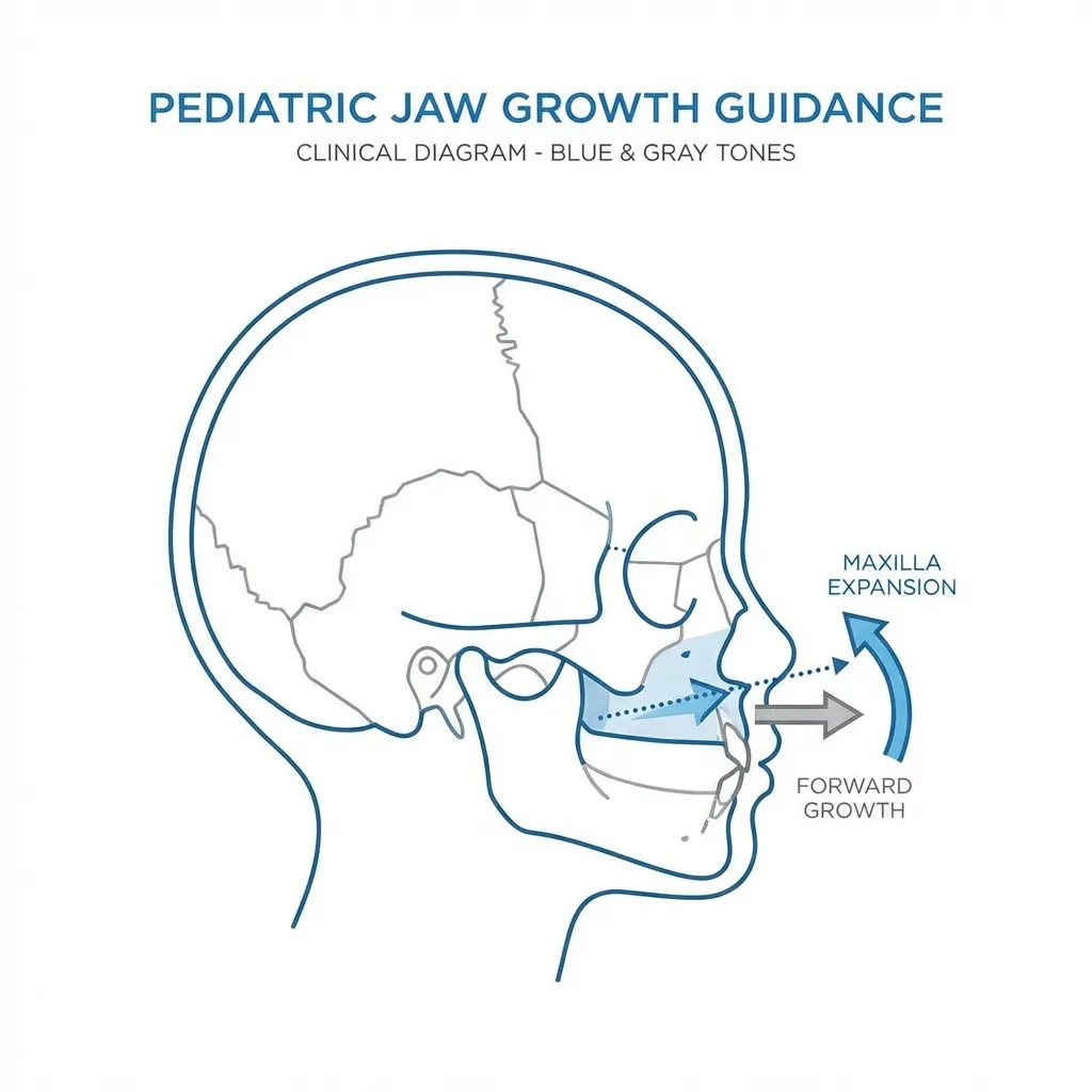 Esquema de guía de crecimiento maxilar